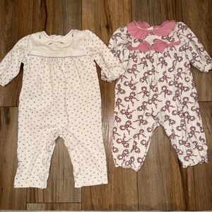 $104 Set of 2 Janie and Jack Pink/Purple Bundle one piece Outfit sleeper 6-12 M